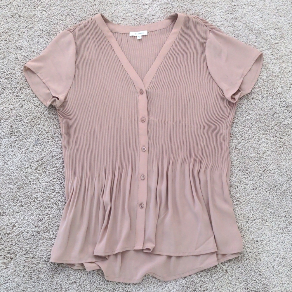 Pleione Blouse small mauve pink textured